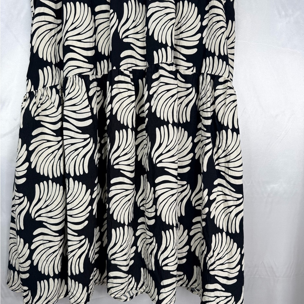 NWT A New Day‎ Black Cream Seashell Tiered Midi Skirt A-Line XXL Summer Style - Picture 3 of 11